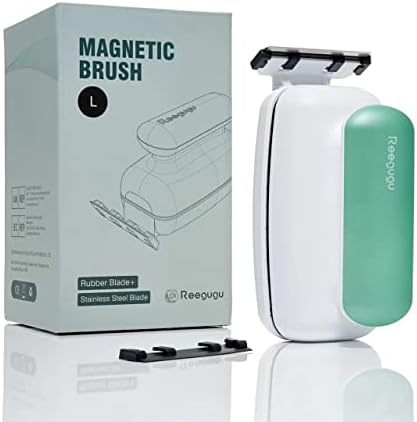 Reegugu Magnetic Algae Scraper, Aquarium Glass Cleaner, Fish Tank Brush Cleaner, Algae Cleaning Scrubber Tools, Comes with 2 Blades for Both Glass & Acrylic Tanks