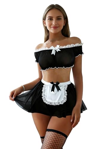 Tenue de soubrette pour Halloween : costume sexy en dentelle