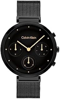 Calvin Klein Multi Zifferblatt Quarz Uhr für Damen mit Schwarzes Edelstahlarmband - 25200288