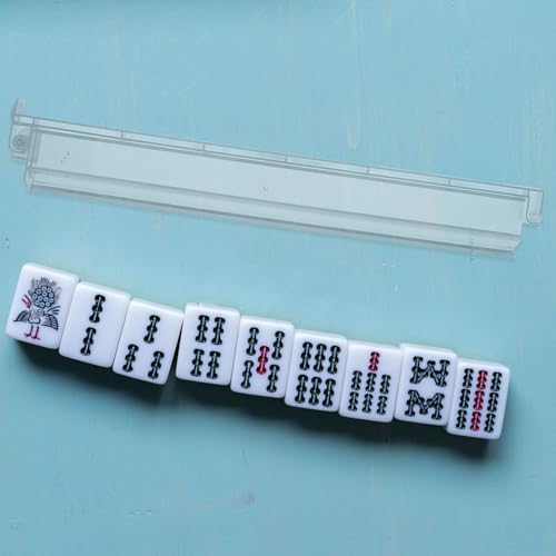 Pousseurs de mahjong en plastique transparent avec support de rangement - 6