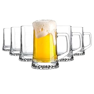 Bormioli Rocco 133640337 – Boccale da birra, 510 ml, in vetro, trasparente, 6 pezzi