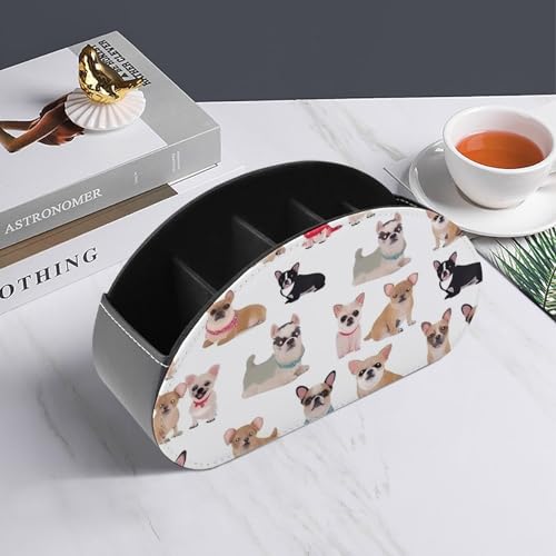 Organiseur de télécommande en cuir synthétique boîte de rangement de bureau