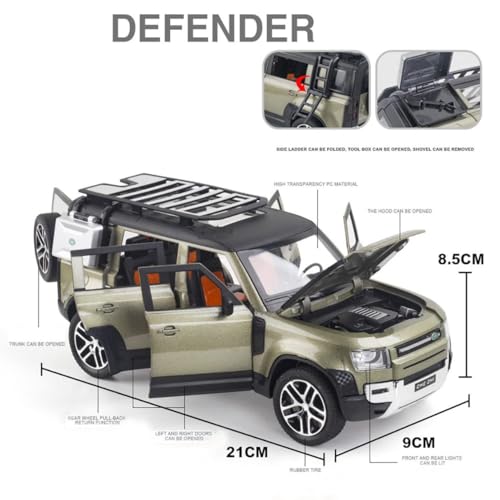 Image of Kids Toy car 1:24 Scale Die cast Metal Toy Car for Kid Model Refender Pull Back Metal Cars with 4 Openable Doors Light and Musical Sound (Multi)