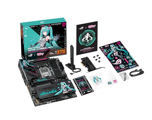 ROG Strix X870E-H Gaming WIFI7 Hatsune Miku Edition AMD X870E ATX, 16+2+1 fasi di alimentazione, interruttore OC dinamico, Core Flex, DDR5, 4X M.2, PCIe 5.0, doppia porta USB4, USB 10Gbps - Scheda madre - Immagine 7