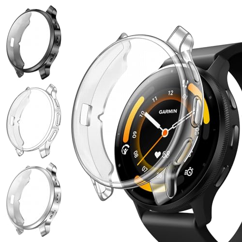 Fintie Schutzhülle Kompatibel mit Garmin Venu 3 (45mm) [3 Stück] Weiche TPU Displayschutz Schutz Gehäuse Abdeckung