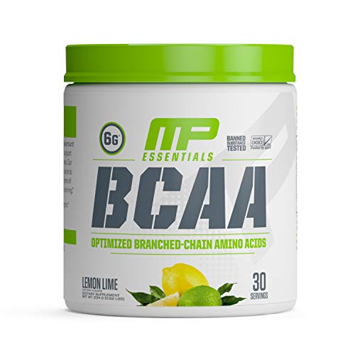 MusclePharm Essentials BCAA Powder, Post-Workout Recovery Drink, Lemon Lime, 30 Servings
