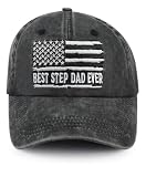 Dad Hats for Men, Best Stepfather Ever Baseball Cap, Step Dad Birthday Gifts from Daughter Son, Christmas Fathers Day Retirement Gifts for New Daddy Black