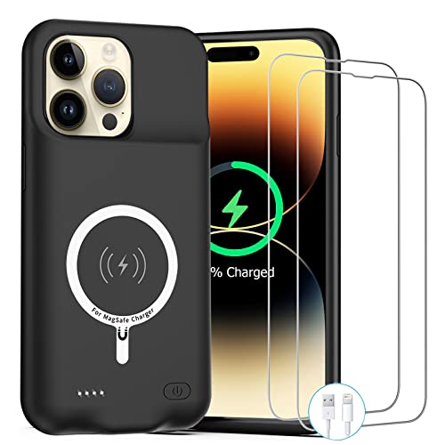 Battery Case for iPhone 14 Pro Max Upgraded 12000mAh Rechargeable Portable Charging Case with Wireless Charging Compatible for iPhone 14 Pro Max (6.7inch) with Carplay Battery Pack Charger Case -Black