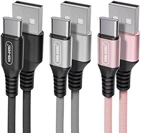 3A USB C Charger Cable for Samsung Galaxy A14|A14 5G|S21 FE|A13|A23|A12|A22 5G|A52s 5G|S21 5G|A03s|A52 5G|A32 5G|A21s|S20 FE Type C Fast Charging {1.5M} High Speed Charging Lead Nylon Cable(ROSE GOLD)