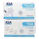 AQUASAN Aquacompact Kit MAX 10.000 Litri – Filtro Rubinetto Anticalcare + 5 Cartucce Totali, Riduce Microplastiche e Impurità, Depuratore Acqua Potabile Multi-Stadio