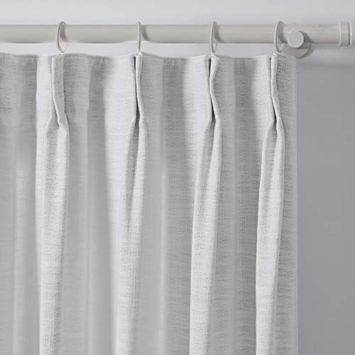 Chadmade 72" W X 84" L Polyester Linen Drape With Thermal Blackout Lining Pinch Pleat Curtain For Sliding Door Patio Door Living Room Bedroom, (1 Panel) Snow White Tallis Collection #TOP1