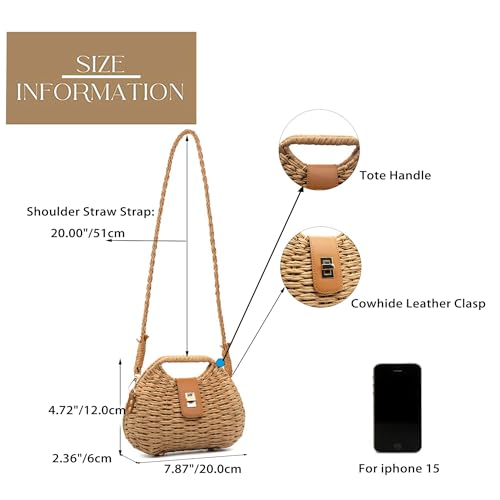 Fozehlad Woven Straw Beach Tote Bag for Women — view 5
