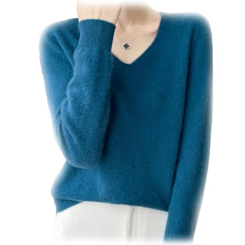 Cashmere Sweaters for Women, 100% Cashmere Soft V Neck Warm Luxurious Lightweight Long Sleeve Pullover Sweater