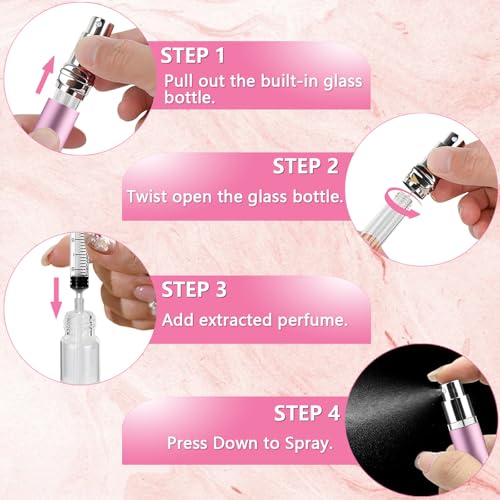 Image of opasyo Portable Mini Refillable Perfume Atomizer Bottle, Travel Size Cologne Sprayer, Travel Atomizer Refllable, MiniPerfume Dispenser, Scent Pump Case, Small Perfumes Spray Bottle 4 Pcs Pack of 5 ml