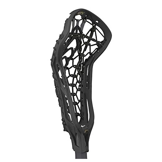 STX Lacrosse Crux 600 Women's Complete Stick with Launch II Pocket, Black/Black