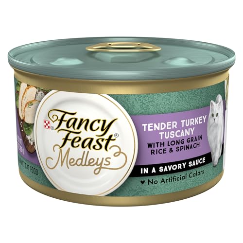 Fancy Feast Medleys Adult Wet Cat Food Turkey Tuscany with Long Grain Rice & Garden Greens in Sauce 24x85g