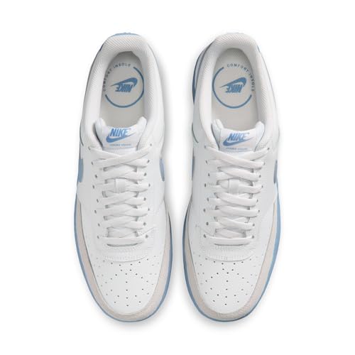 Nike Mens Court Vision Lo Suede Sneakers White OFF WHITE/WORK BLUE - Image 7