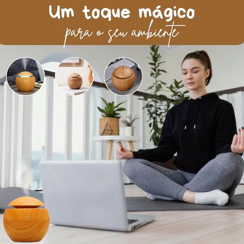 Umidificador de Ar Ultrassônico Usb Difusor de Aroma e Óleo Essencial Elétrico Purificador Aromatiza