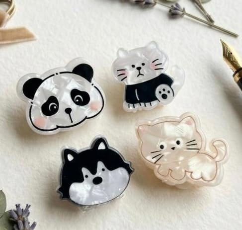Cartoon Acrylic Animal Hair Claw Clips for Women Girls, Korean Rainbow Hair Clutcher, Cute Catty Claws, Strong Grip Stylish Hair Accessories Gift Set (Pack of 4) (Style 4)-image-20