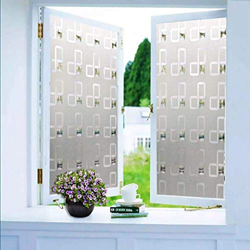 Image of SUNBIRD Window Film Privacy Colorful Window Sticker, Decorative Window Vinyl, Adhesive Home UV Blocking, Heat Insulation Static Cling for Bathroom Office (12 X 48 INCHES, Crystal Eight)