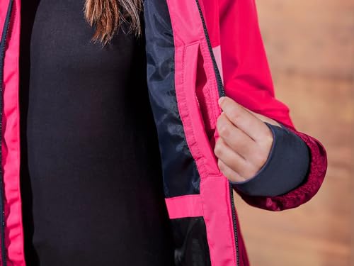 Crivit Chaqueta de esquí para niños y adolescentes, material exterior impermeable (DE/NL/SE/PL, numérica, 134, 164, regular, rosa abstracto (134/140)) - imagen 4