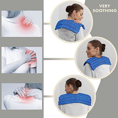 Nature Creation Microwave Heating pad for Neck and Shoulders - Natural Hot Packs for Pain Relief Microwavable - Soothing Aromatic Heat Pack for Stress & Tension Relief - 1 Pack Blue Marble - Thumbnail 2