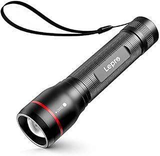 Lepro LED Torch, LE3000 Torch, Super Bright, 5 Lighting Modes, Zoomable, Water Resistant, Adopted by Osram P9 LED, Powered by AA Battery, for Outdoor Use & Indoor Emergency Use