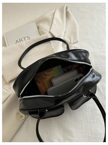 GORGLITTER Women’s 90s Vintage Shoulder Bag Y2K PU Leather Handbag Top Handle Purse4