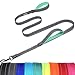 VIVAGLORY Dog Training Leash with 2 Padded Handles, Heavy Duty 6ft Long Reflective Safety Leash Walking Lead for Medium to Large Dogs, Grey