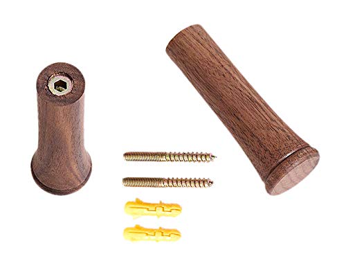 Patères en bois de noyer (lot de 6) au design noble pour entrée élégante