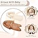 Baby Car Seat Head Body Support & Strap Covers, 2 in 1 Infant Car Seat Insert, Reversible Soft Breathable Newborn Cushion Pads for Preemie, Perfect for Baby Carseats, Strollers, Swings (Brown)