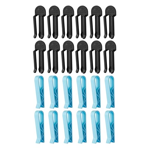 Image of Trash Bag Clips 24 Pcs - Fixation Trash Bag Holder for Trash Can - Anti-Slip Garbage Can Clips Plastic for Kitchen, Washroom