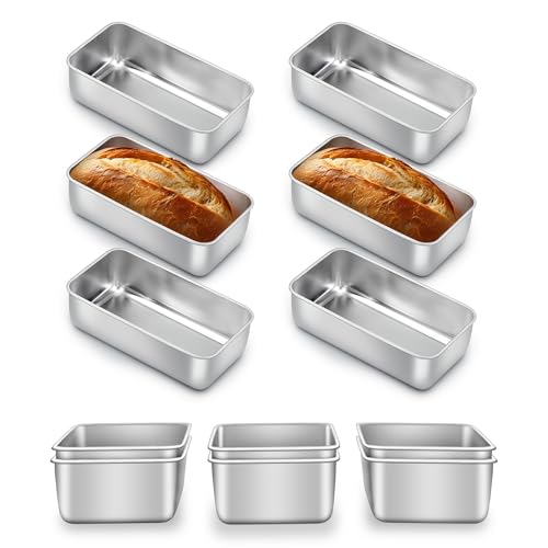 E-far Loaf Pans for Baking Bread 9x5, 12 Pack Stainless