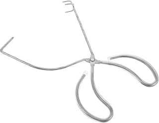 Stainless Steel Glazing Tongs for Pottery Shapes and Plates, Silver