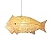 JHBHQKX Lanterne en Forme De Poisson Éclairage Suspendu Rotin Light E27 Tissage Osier Plafond Suspension Luminaire Tissé Lustre avec Cordon Réglable pour Salle À Manger Salon Restaurant