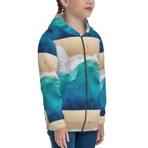 Beach Kids Pullover Hoodies Boys Zip Up Sweatshirts Girls Athletic Clothes with Pocket4