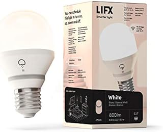 LIFX White [E27 Edison Screw], 800 Lumens, Wi-Fi Smart LED Light Bulb, Warm White, Dimmable, No bridge required, Compatible with Alexa, Hey Google, Apple HomeKit