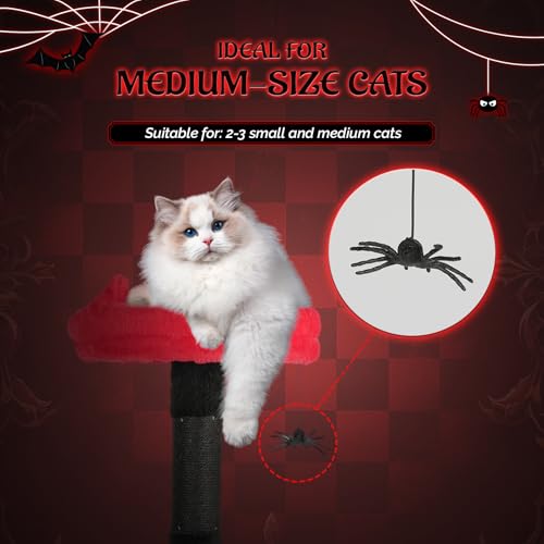 Torre para gatos estilo gótico con hamaca y condo amplio miniatura 7