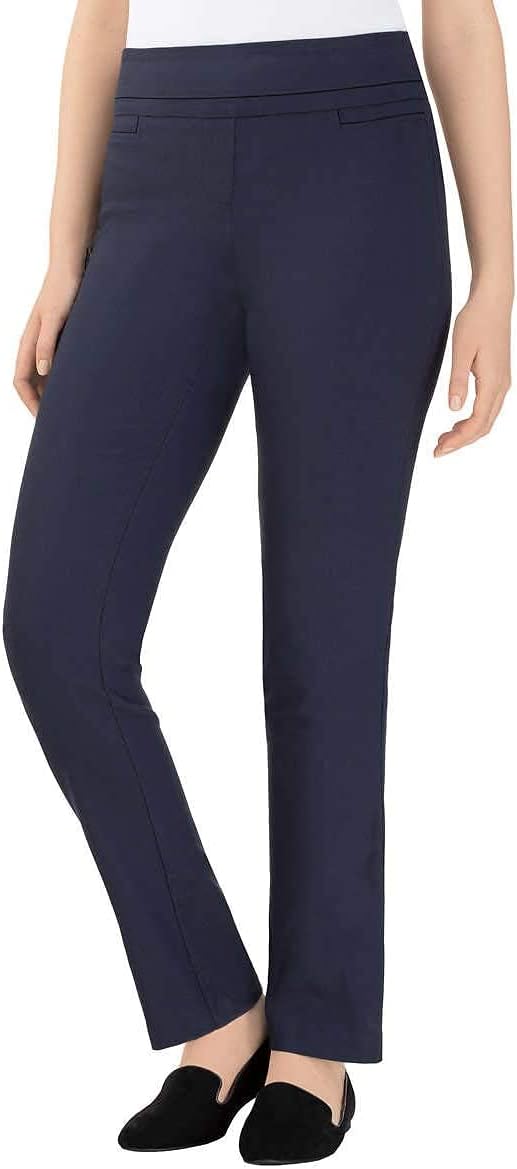 Hilary Radley Ladies' Comfort fit Sits at Waist Slim Leg Stretch Pull On Pant