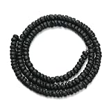 Cuentas espaciadoras redondas de madera natural de 5 mm, 8 mm y 10 mm, cuentas de oración de madera para collares, pulseras y joyas, color negro, 8 mm, aproximadamente 330 unidades.