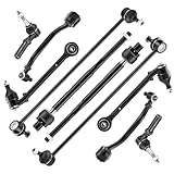 Front Lower Forward&Rearward Control Arms + Sway Bar Links + Outer Tie Rods Suspension Kit for 2010-2015 Chevy Camaro V8 6.2L V6 3.6L (10pc)