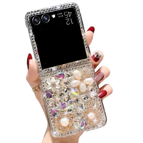 for Motorala Razr 2026/2025/2024 Case Bling Girly Design,Razr 2026 Phone Case Cute Flower Perfume Design Handmade Glitter Soft TPU Bumper Cover for Motorala Razr 2026/2024/2025 for Girls Women