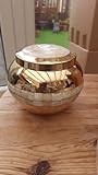 Royal Rapture Urn for Ashes Cremation Memorial Funeral Love Urns|Brass|Mother of Pearl Adult Child Human(Golden Pearl Round, 5) RMPR01-05