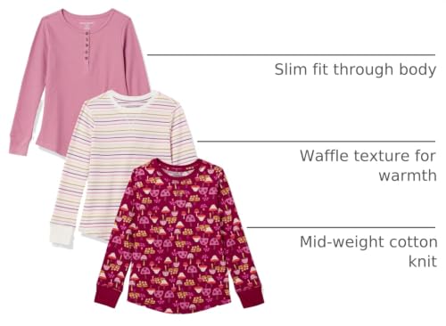 Image of Amazon Essentials Girls and Toddlers' Long-Sleeve Cotton Thermal T-Shirt, Pack of 3