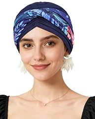 Navy Blue Large Leaf Print