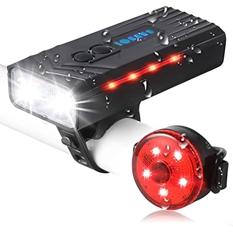 MOCOCITO Bike Lights USB Rechargeable LED Bicycle Light Front and Back Set with Power Bank Function, IPX4 Waterproof, 2400mAh Lithium Battery-Cycling Lights Combinations (Round Tail Light) Cover