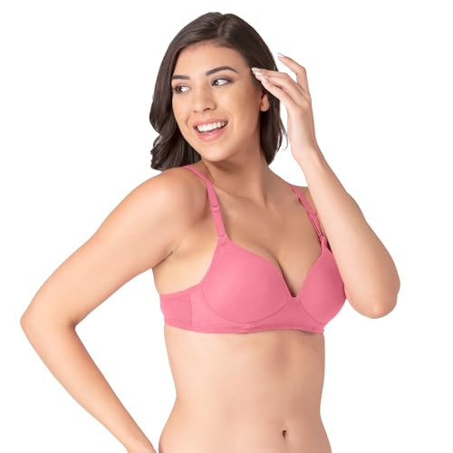 Image of Komli - Heavily Padded Push-Up Bra - Cotton Rich - Balconette - 3 /4th Coverage, Seamless, Wireless, Multiway Straps - T-Shirt Bra
