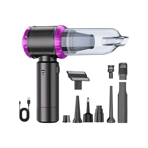 HEEZOU Potente Limpiador De Aspiradoras Mano Inalámbrica 22000pa con Batería 6000 MAh Y 8 Accesorios para La Tapicería Automóvil