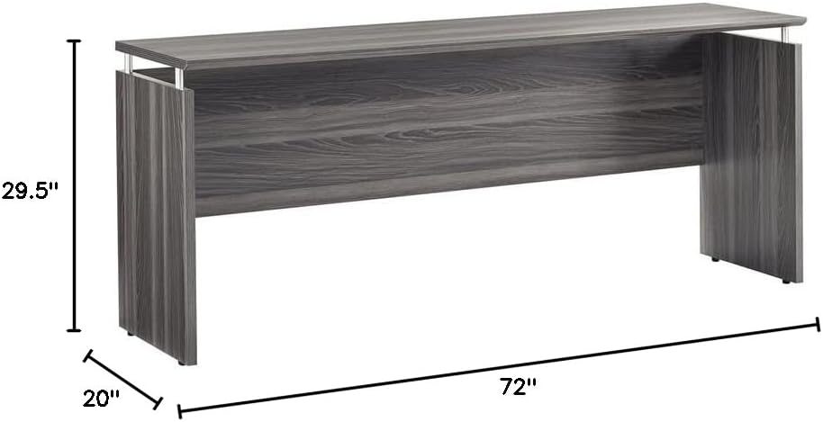 Safco Products Medina Modern Office Executive Credenza Desk, 72", Gray Steel