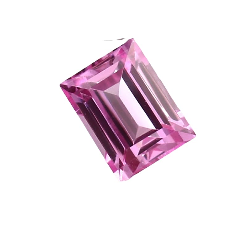 Saphir rose naturel 8x6mm taille émeraude pour création de bijoux uniques